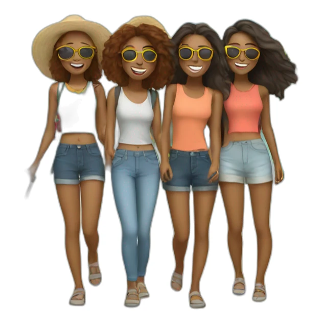 travel with friends (4 girls) sticker