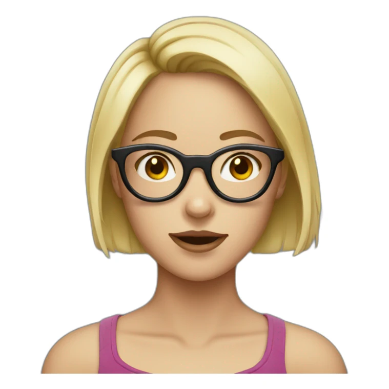 girl with glasses and piersing sticker