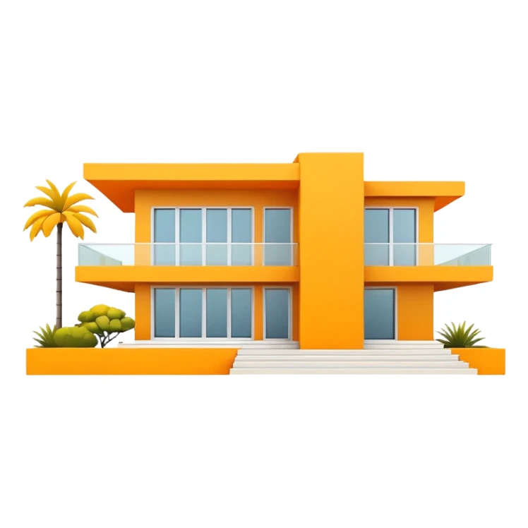 contemporary villa, yellow and orange sticker