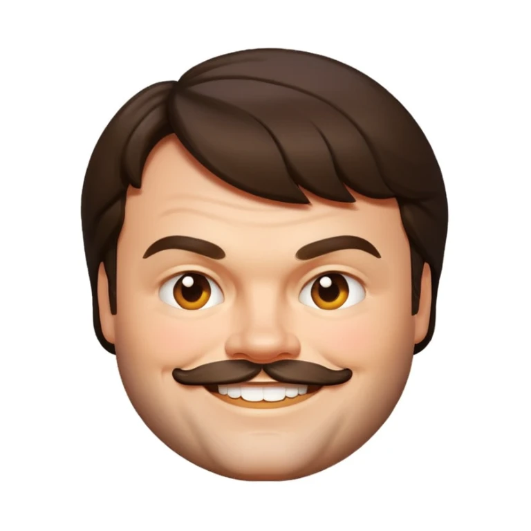 portrait of Jack Black, apple emoji style sticker
