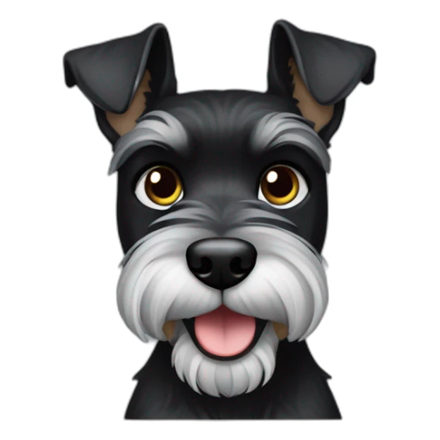 Emoji perro Schnauzer negro jugando sticker