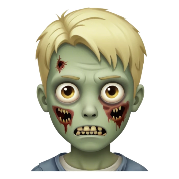 boy zombie with blonde hair sticker
