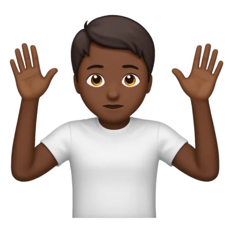 The emoji is as follows: head down while shaking it left and right moderately, right hand up near the head in this emoji position ☝️ while shaking forward and backwards moderately and gives the vibe of "nah we gotta go" or "nah fk this shi we out" sticker