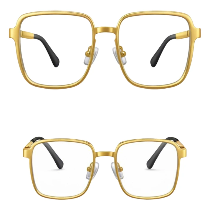 square clear glasses with gold rims sticker