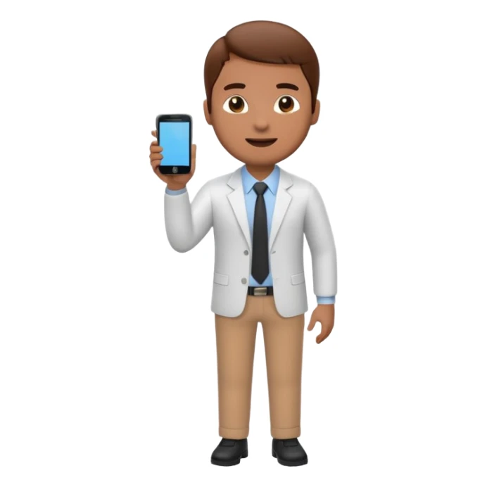 A 3D full body MNC Employee bitmoji talking on mobile with someone sticker