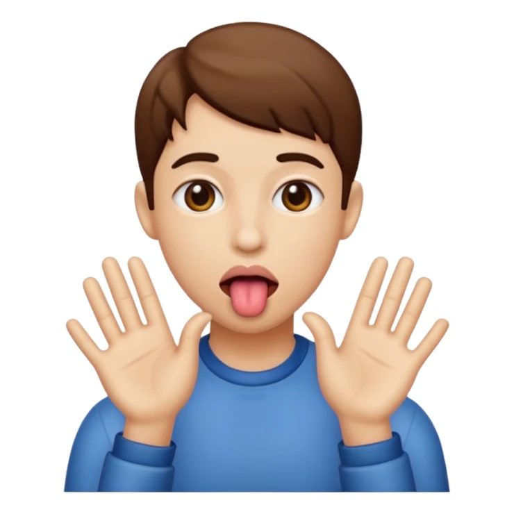 Tongue with hands to side  sticker