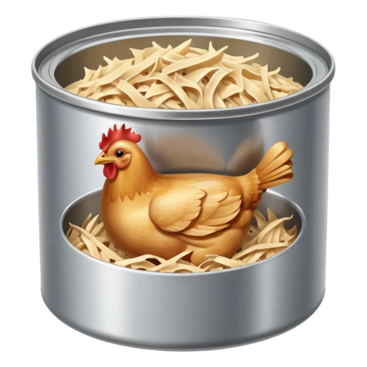 an open can of chicken, simple, clear sticker