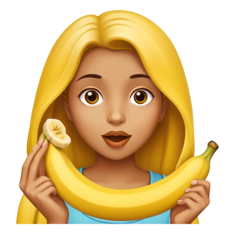 Girl eating banana sticker