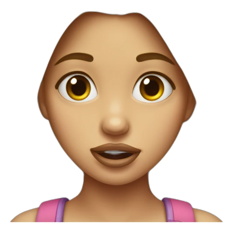 Girl sticking tongue out with crossed eyes sticker