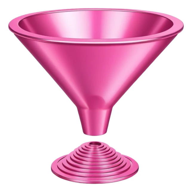 futuristic pink sales funnel with pink dollars inside sticker