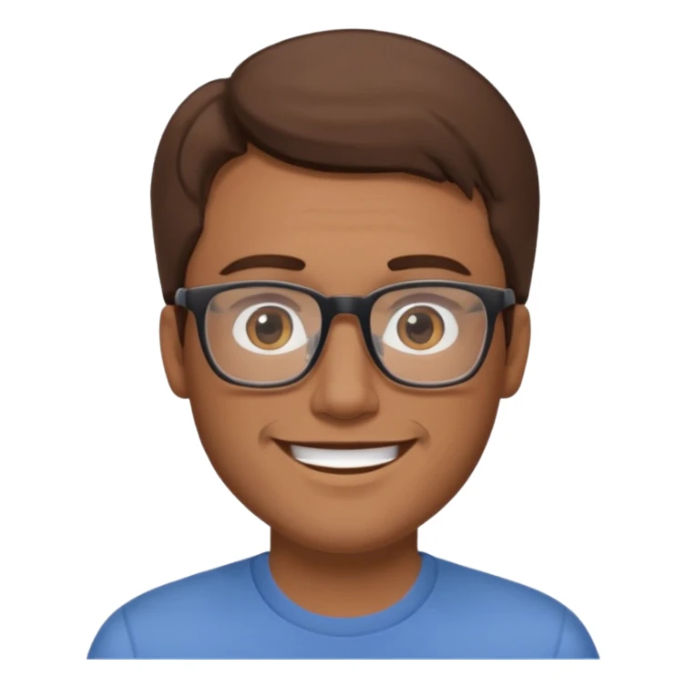 a young dad with brown hair, light skin color, with rectangular glasses, without beard sticker