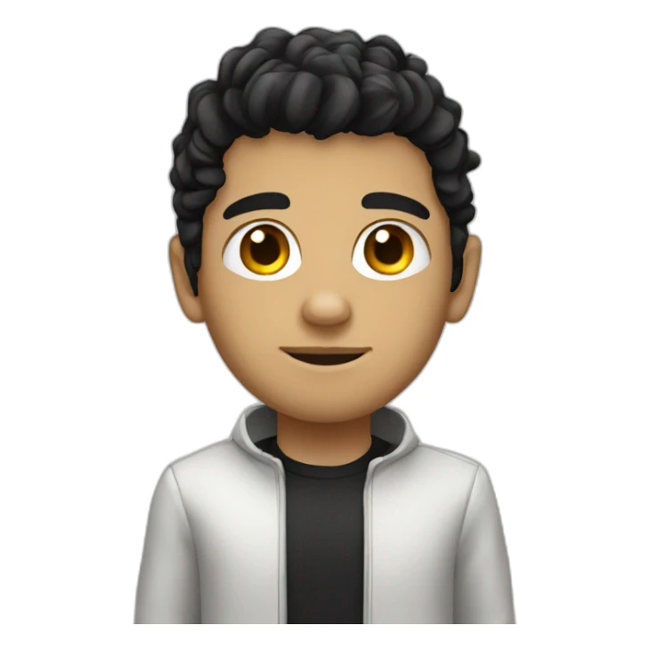 young white guy, black hair, science fiction sticker