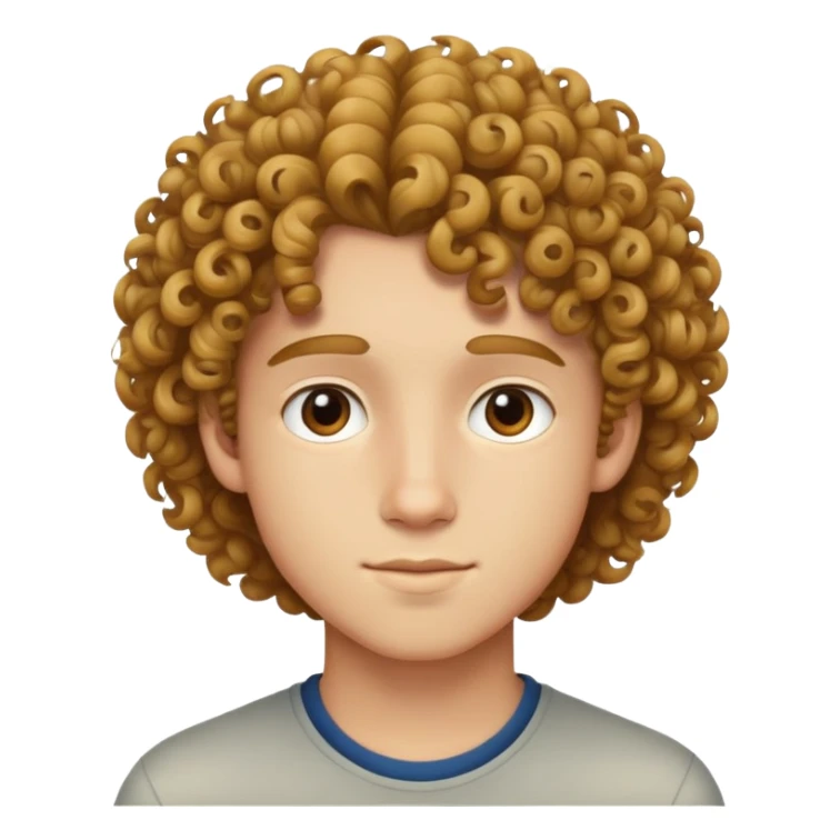 Teen with curly hair handsome  sticker