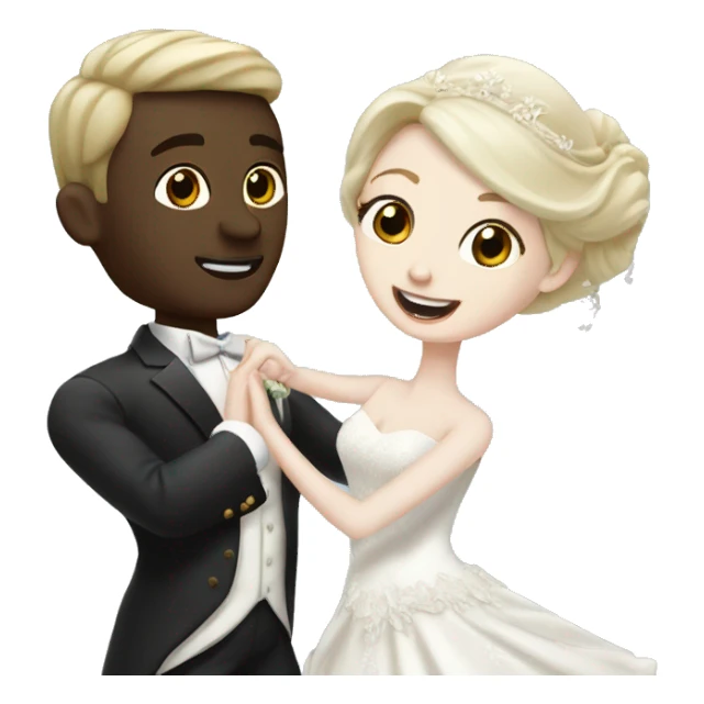 Pale skin Bride and pale skin groom dance sticker