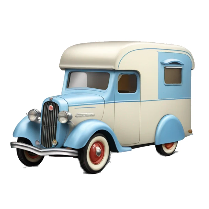 hot rod ice cream caravan,1935 fiat trailer,pearl blue  sticker
