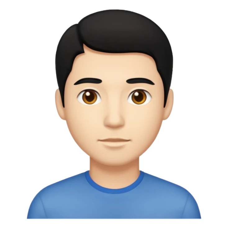 man black hair light skin tone sticker