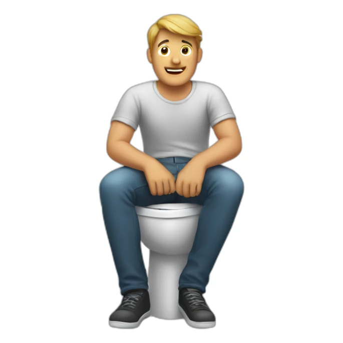 Man sitting on the toilet sticker