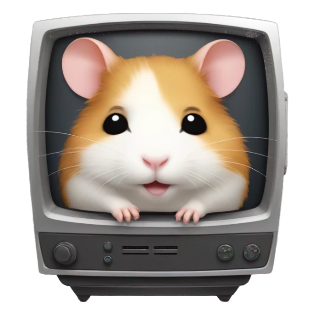 a cute hamster sleeping in a TV set with antennae. sticker