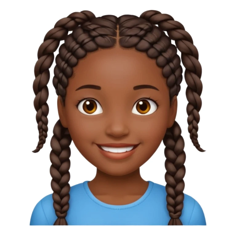 A beautiful black girl with braids sticker