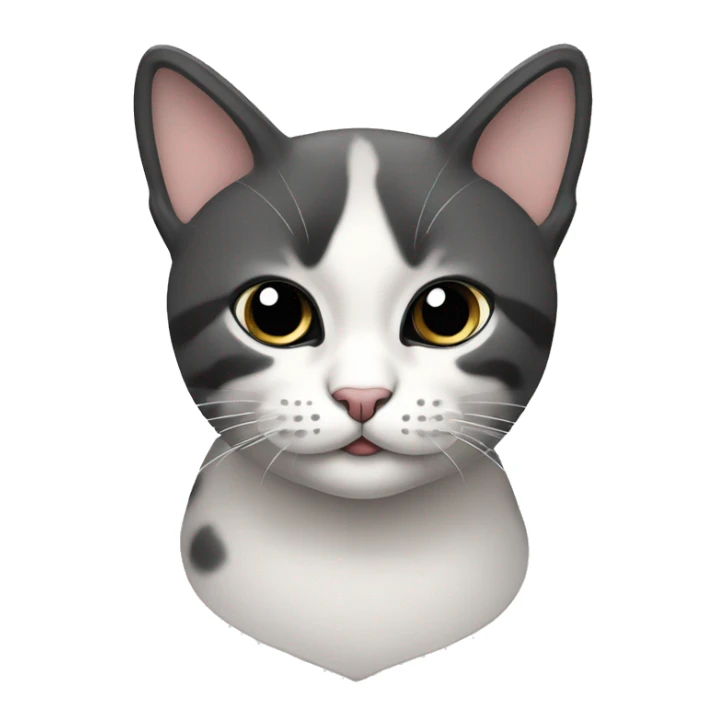 Gato color blanco con manchas negras en el rostro sticker
