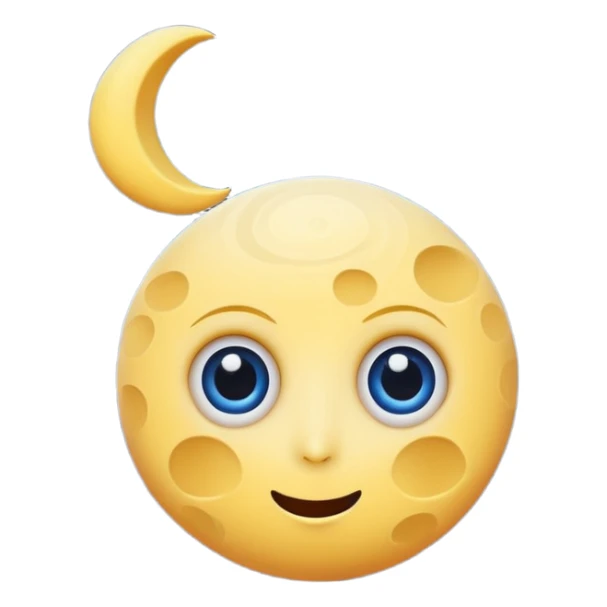 dizzy moon with spiral eyes and spinning stars sticker