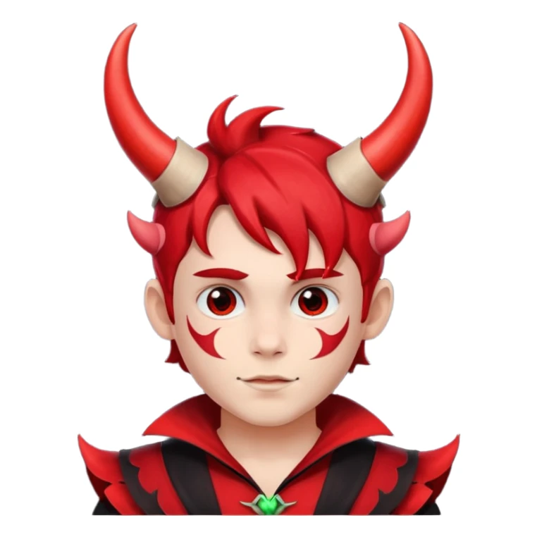 Red Horns on boy halloween sticker