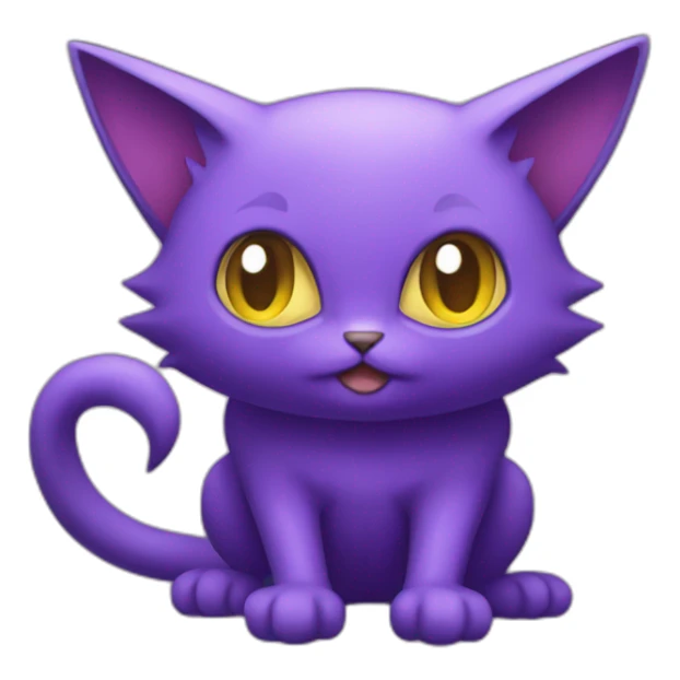 Sitting-poison-type-pokemon-purple-cat sticker