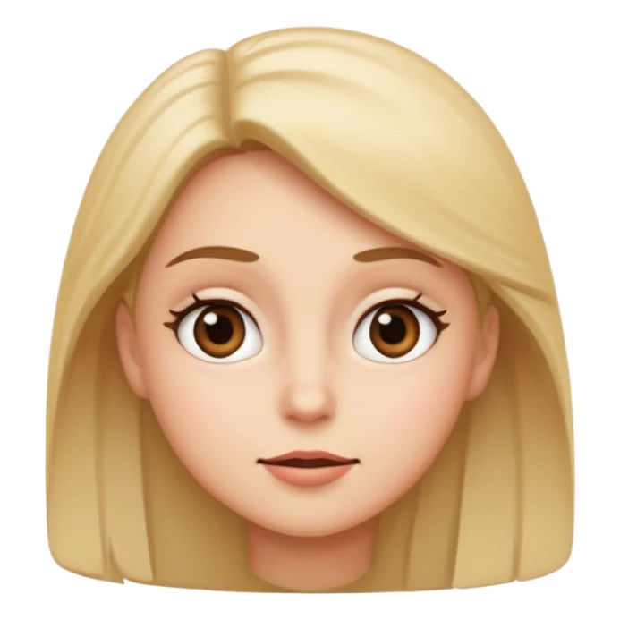 Sassy face looking up with slight eye roll and a soft smile sticker