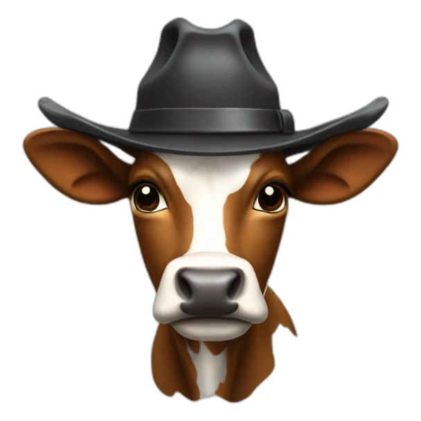 Vache avec un chapeau de cowbou sticker