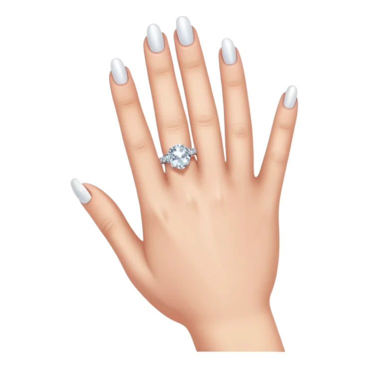 LEFT hand with diamond ring on ring finger (second finger from the pinkie) sticker