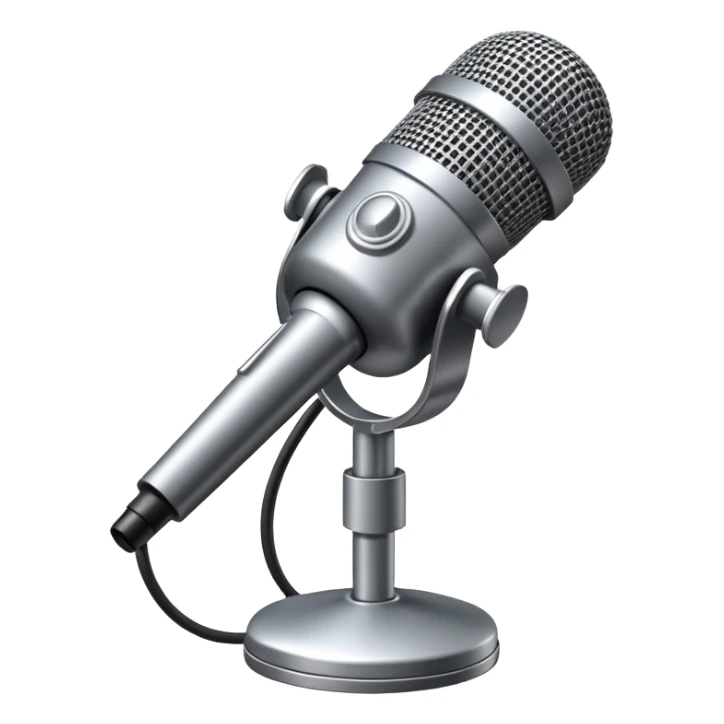 generate realistic detailed microphone in 3d style sticker