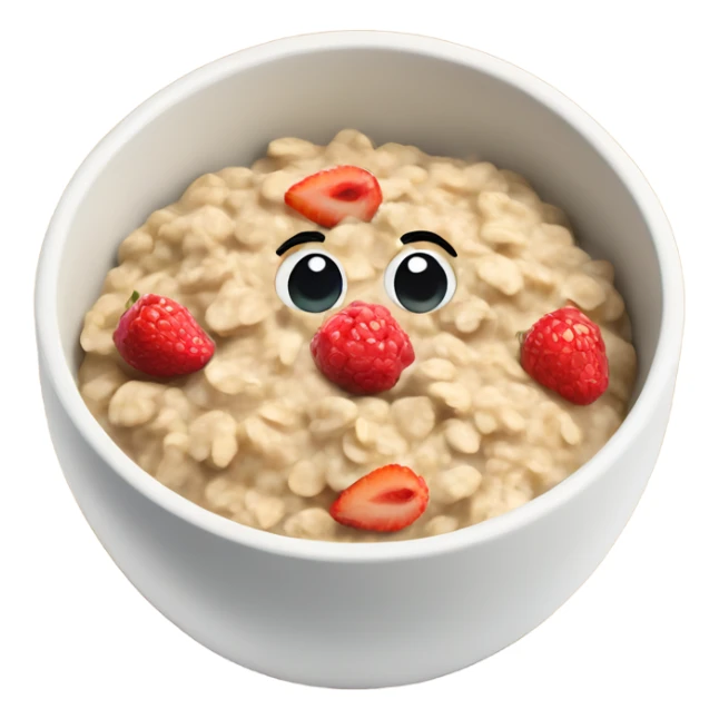 a bowl of fruit oatmeal sticker