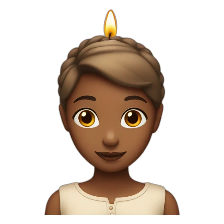 A girl with a candle on her head sticker