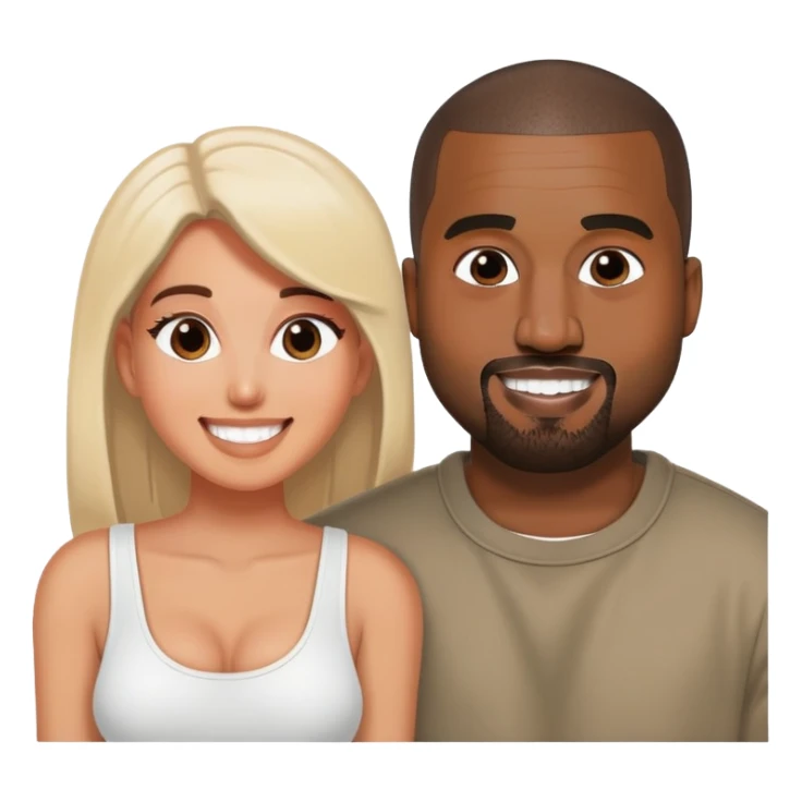 Kanye West and Bianca Censori cute couple moment  sticker