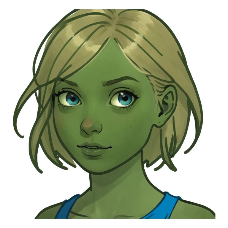 Blue eyes, dirty blonde hair girl sticker