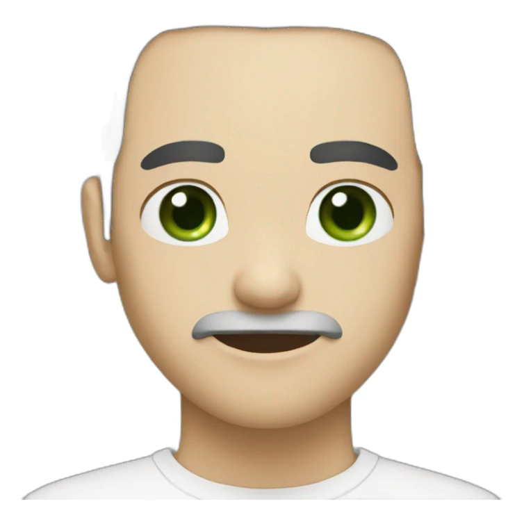 A man with green eyes, black hair, white skin sticker