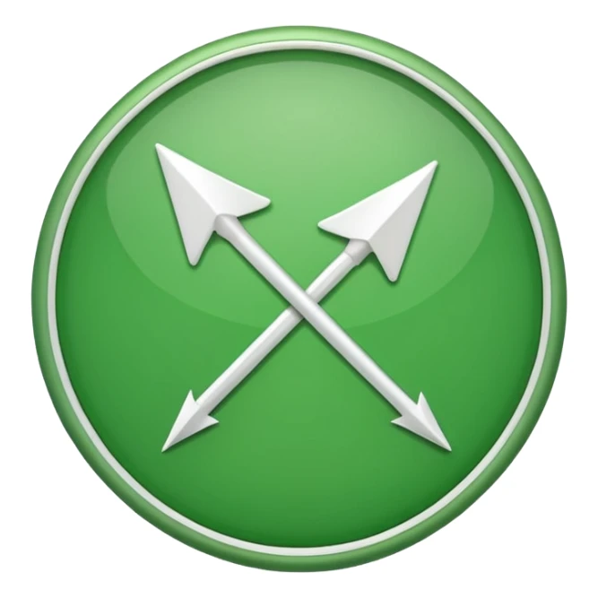 make me a emoji with green circle with a white arrow gonig up sticker