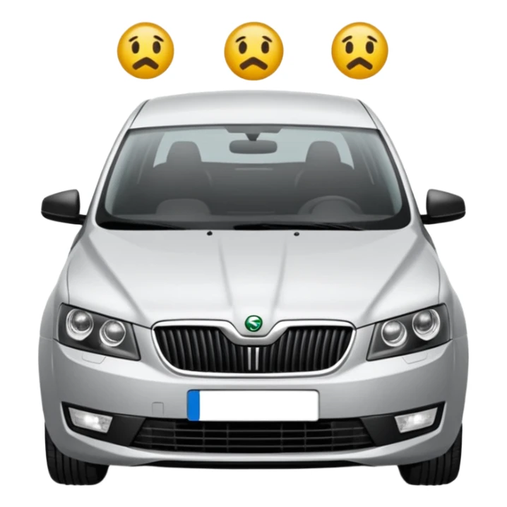 Stříbrné Auto škoda octavia sticker