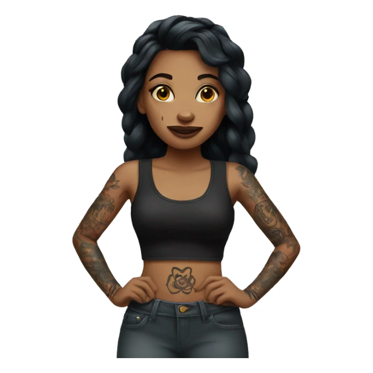 girl with tattoos sticker