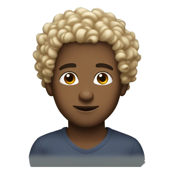 cute, men, little bit curly hair sticker