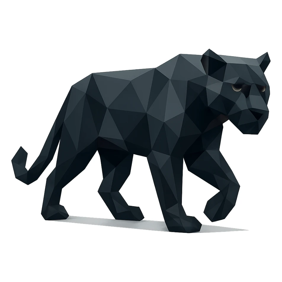 black panther, stylized geometric shapes, modern look sticker