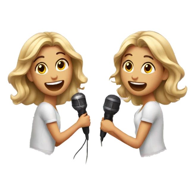 2 girls are singing sticker