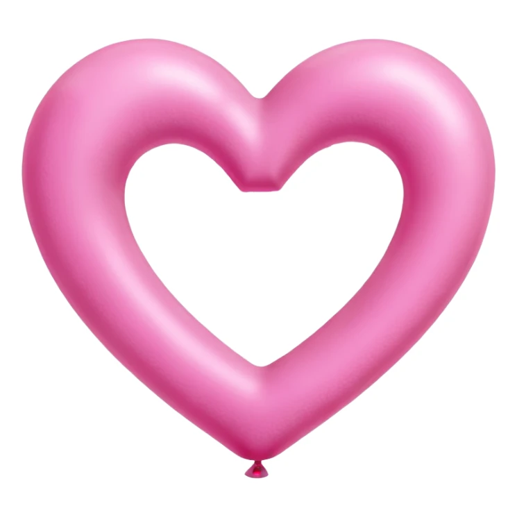 pink powder balloons in the shape of a heart sticker