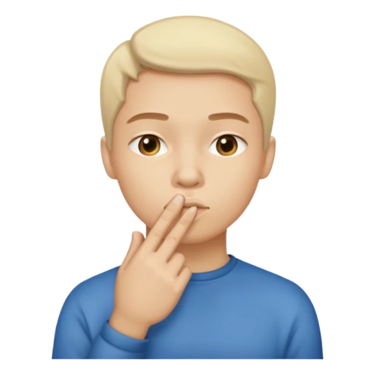 Emoji de hombre con el dedo indice por encima de la boca sticker