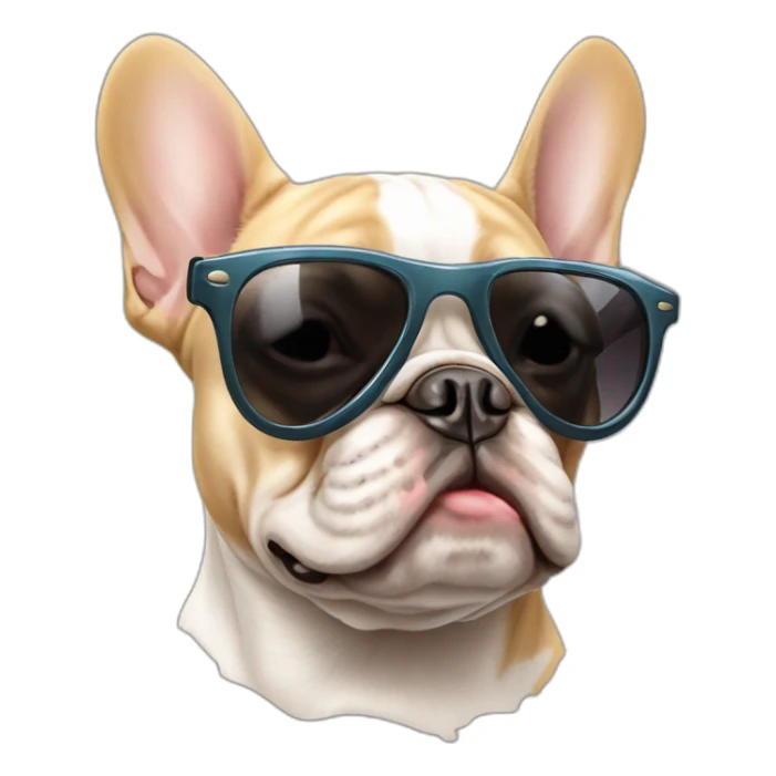 French bulldog with sunglass and cigar sticker