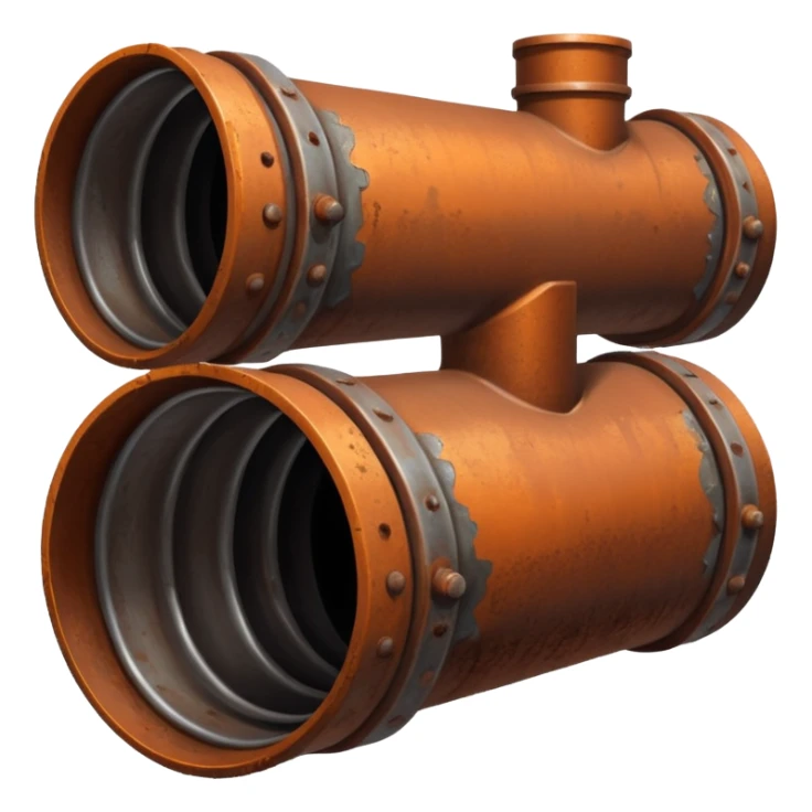 a steel sewer pipe from which wastewater flows out sticker