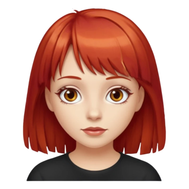 Uma menina de franja cabelos vermelhos e olhos de mel sticker