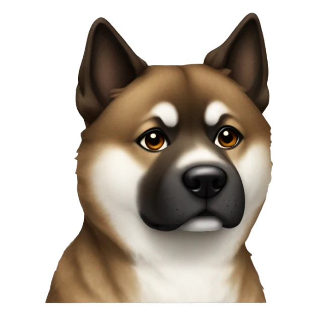 Brindle Akita with no white fur sticker