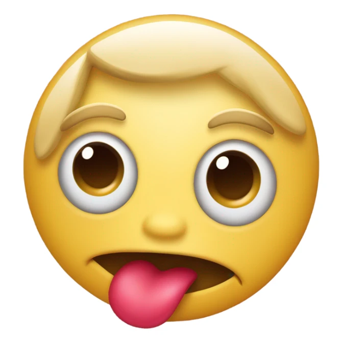 Heart eyes with tongue out sticker