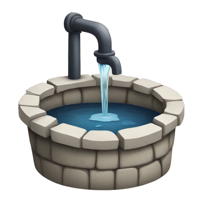 a water well made out of stone sticker